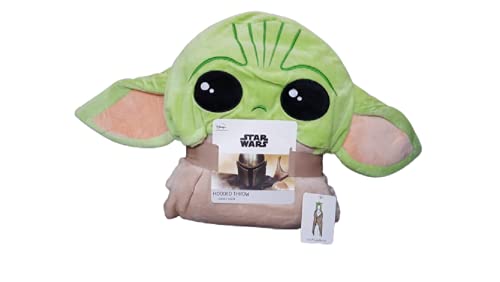 Primark Limited Disney Star Wars The Mandalorian Baby Yoda Fleecedecke, Überwurf, mit Kapuze, kuschelig, Geschenk