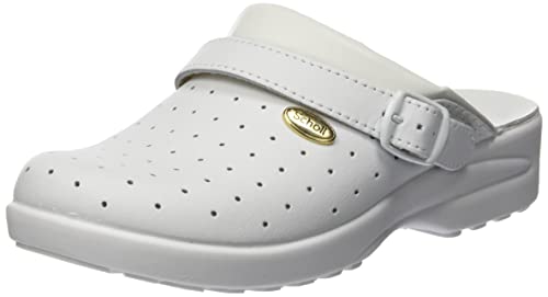 Scholl Unisex Clog Racy Schuh für Medizinisches Fachpersonal, Weiß, 40 EU