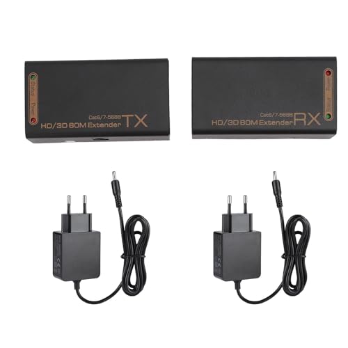 HD Multimedia Schnittstellen Extender, Full HD 1080p 60 Hz 3D Video Extender, EDID Kopie, Stabile Übertragung, Breite Anwendung mit AC 100–240 V (EU-Stecker)