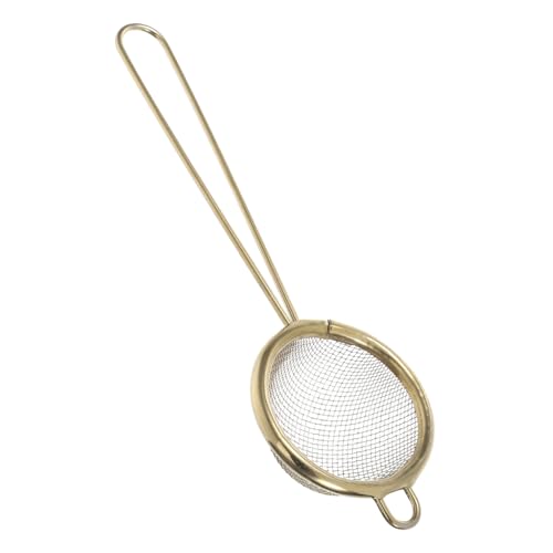 Alipis Teesieb Aus Edelstahl, Feinmaschiges Sieb, Küchenölfilter Für Tee, Saft, Kaffee, Cocktail, Puderzucker, Ideal Zum Kochen Zu Hause, Golden