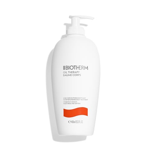 Biotherm Oil Therapy Baume Corps Bodylotion, mit wertvollen Ölen, für intensive Feuchtigkeitspflege, Körperlotion speziell für raue und trockene Haut, nährende Skincare, 400 ml