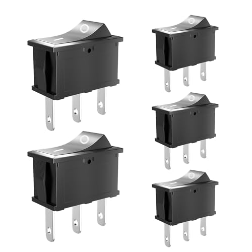SCOOYUCK 5 Stücke Wippschalter, Mini SPDT 10mm x 15mm 3 Polig ON/ON 12V 24V 125V 250V Kippschalter, für Auto Boot haushaltsgeräte
