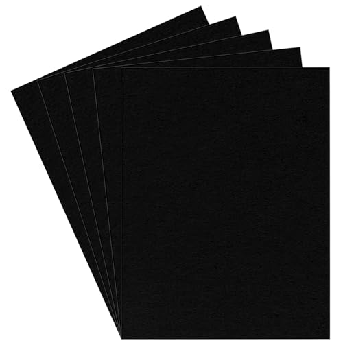 5 Stück 1 mm Flexibler Bastelfilz,20 x 30 cm Mit Feiner Wollqualität Weicher Vliesstoff Stoff Filzplatten zum DIY Basteln Dekoration für Hochzeit Tischdeko Osterdeko und Nähprojekte (Schwarz)