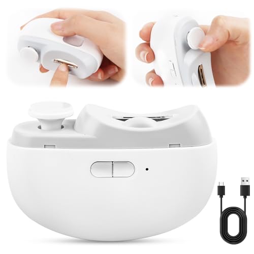 Elektrischer Nagelknipser, Nageltrimmer Nagelpolierer 2 in 1, Automatischer Elektrische Nagelschneider mit Licht, Elektrischer Nagelschneider, Baby Nail Trimmer für Kinder Erwachsen