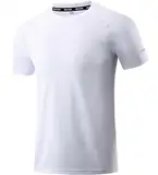 1er Pack T-Shirts für Herren Sport Tshirts Mesh Funktionsshirt Laufshirt Herren Weiße Tshirts Kurzarm Männer Sport Shirt Sommer Outdoor Fitnessshirt Trainingsshirt wandershirt für Männer White-M