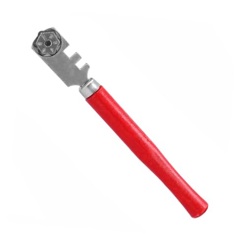 Professioneller Glasschneider mit 6 Schneidrädern, Holzgriff, langlebige und präzise Klingen, ideal zum Schneiden von Glas verschiedener Stärken.