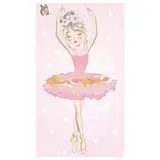 damaloo Ballerina Kinder Handtuch 70x140cm aus Baumwolle – Badetuch groß mit Primaballerina Motiv für Mädchen, Jungen & Erwachsene - XXL Duschtuch mit Balletttänzerin – Duschhandtuch 70x140 cm