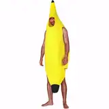 AYNKH Lustiges Bananen-Kostüm für Erwachsene und Kinder, leichtes Obst-Halloween-Kostüm, bequem, lustiges Uni-Frucht-Outfit, einfach zu tragen und zu entfernen, für Mottoparty, Weihnachten, Cosplay