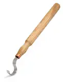 BeaverCraft Hakenmesser Holzschnitzerei SK2 Long Löffel Schnitzwerkzeuge 30cm Langer Griff 3cm Klinge Löffelmesser Holzschnitzwerkzeuge Schüssel Kuksa Schnitzwerkzeug Zweischneidiges krummes Messer