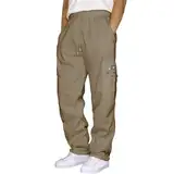 EMAlusher Arbeitshose Herren Latzhose, Cargohose Herren Lang Sommer, Sommerhose Mit Taschen Laufhose Casual Pants Männer Chinohose Streetwear Freizeithose Chino Hose Trendy Trekkinghose Stoffhose