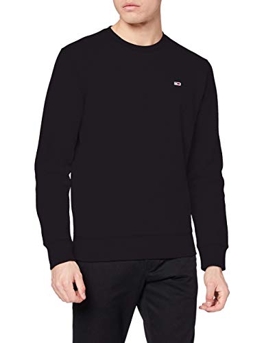 Tommy Jeans Herren Sweatshirt TJM Regular ohne Kapuze, Schwarz (Black), L