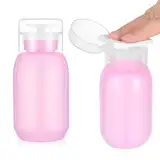 Sibba 2x Nagellackentferner gepresste Pumpflasche 200ml Leere Push-Pump Make-up-Flasche Runterdrücken Kosmetikbehälter Nachfüllbare Make-up-Entferner Spenderflasche Plastikflasche Pumpreiniger Flasche