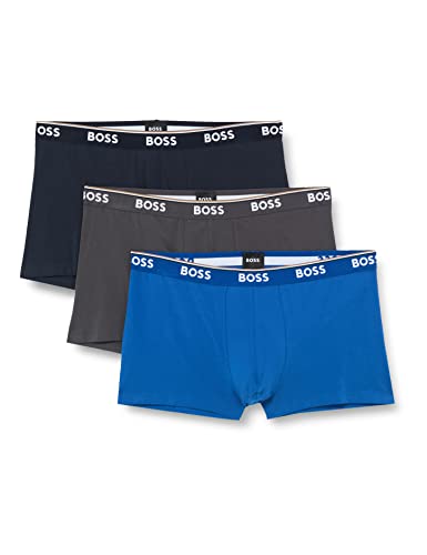 BOSS Herren Boxer Briefs, 3er Pack, Open Blue 487, M