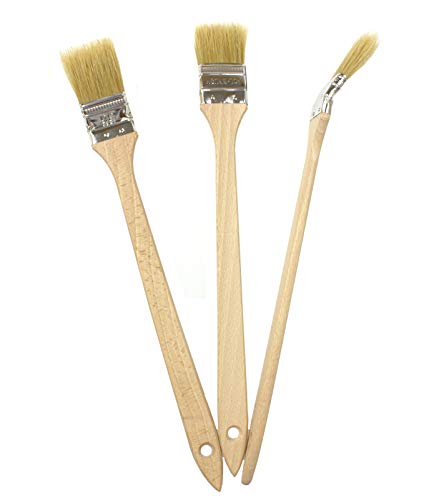Pinsel Langer Stiel, Heizkörperpinsel, Ecken Pinsel, Winkelpinsel 3-er Set - 36 mm