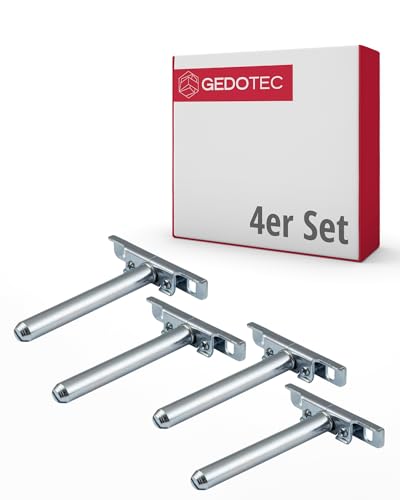 Gedotec Tablarträger Regal-Halterung verstellbar | 4 Stück Regalhalterung unsichtbar | SUPPORT | Regal-Bodenträger aus Eisen verzinkt - Regalträger | Fachboden-Träger für Wand-Montage