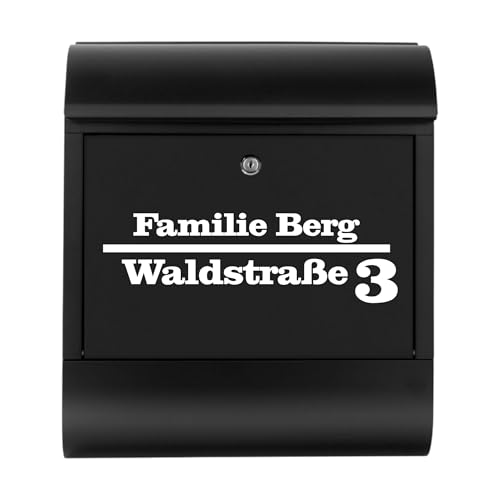 Briefkastenaufkleber mit Namen Straße Hausnummer Personalisiert Familienname Aufkleber für Briefkasten Selbstklebend