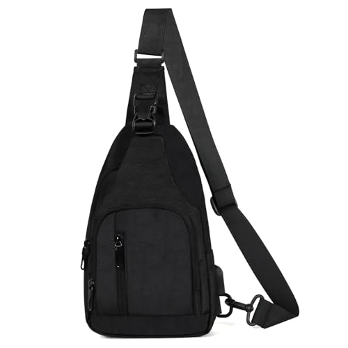 TAN.TOMI Brusttasche Herren, Sling Bag, Crossbody Bag Herren, Schultertaschen Klein Wasserfest Schultertasche Umhängetasche für Wandern, Radfahren Reisen