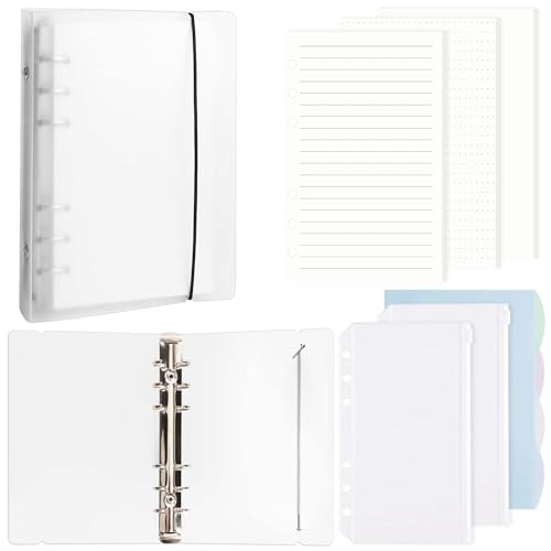 DesertBoy A6 Ringbuch, A6 Binder mit 135 Blätter Nachfüllpapier, 2 Stück Binder Taschen und 4 Stück Trennblätter, Ringbuch Nachfüllbar, Notizbuch Binders Für Reisetagebuch, Planer