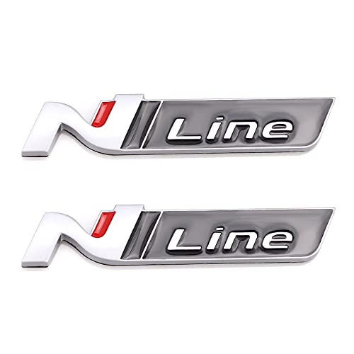 N-Linien-Emblem-Aufkleber, Logo-Aufkleber, Emblem, Dekoration, Auto-Abzeichen, Emblem, 2 Stück (Silber-Schwarz)