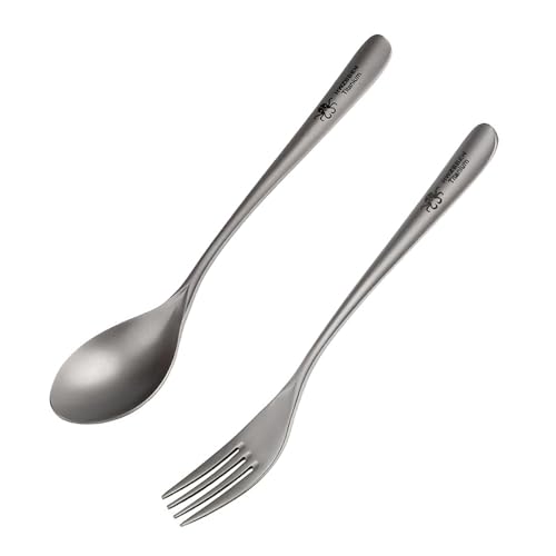 Leichtes Ti und Löffel-Set für Zuhause, Outdoor, Camping, Wandern, Picknick