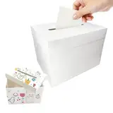 Neylokfen Kartenbox Hochzeitsbox Abnehmbarer Deckel Geldbox Geschenkbox Geschenkkartenbox kartenbox für Hochzeit Geburtstage Abschlussfeiern Babypartys (weiß)