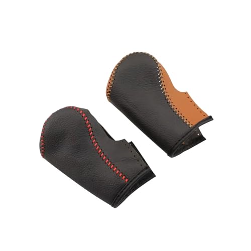 Schaltknauf Lederausstattung Auto Schaltkopf Schaltknauf Abdeckung Schalthebelmanschetten Fall Für Compass 2. 2016 2017 2018 2019 Schaltknäufe(Black and Brown)