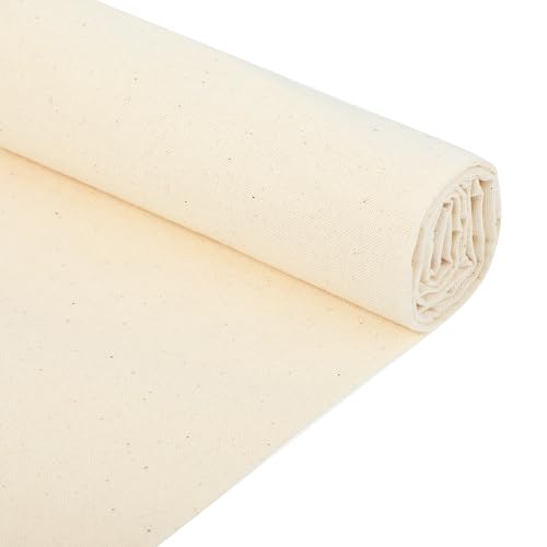 Leinentuch Baumwollstoff 160×50 cm Weich Besticktes Tuch Musselin Stoff Natürlicher Leinen Stickstoff Einfarbig Reiner Baumwoll Musselin Stoff Canvas Tuch zum Nähen von Kleidung und Basteln