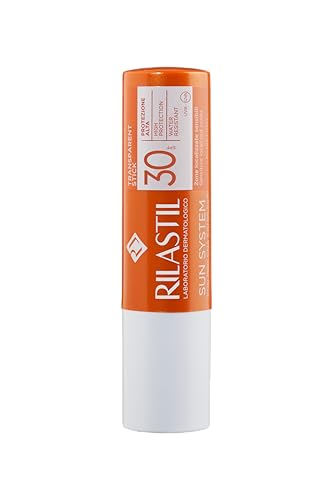 Rilastil Sun System Solar-Stick, transparent, LSF 30 für empfindliche Zonen, hoher Schutz, wasserfest, 4,5 ml