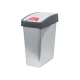 keeeper Premium Abfallbehälter mit Flip-Deckel, Soft Touch, 25 l, Magne, Silber