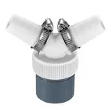 Geschirrspüler und Waschmaschine Abfluss Adapter Doppelanschluss Y mit Abgang für Rohr Ø40 mm und Eingang Ø18-24 mm Set für Waschmaschine, Geschirrspüler, Trockner, Gartenschläuche
