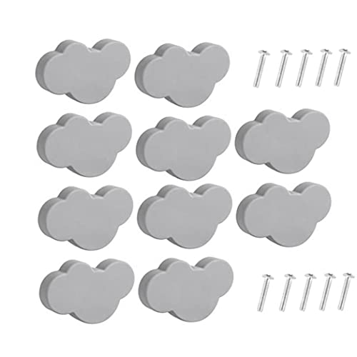 Niedliche Wolke Form Schublade Knöpfe, 6Pcs Kinder Schublade Knöpfe Cartoon Cabinet Knobs mit Schrauben Möbelknöpfe für Kleiderschrank Schränke Dresser - grau