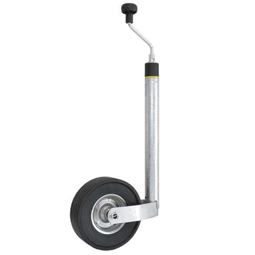 THE DRIVE | Premium Anhänger-Stützrad Ø48 mm mit integrierter Stützlastanzeige | 150 kg Tragkraft – Vollgummi-Rad mit Metallfelge | feuerverzinkt | für PKW-Anhänger, Wohnwagen, Trailer