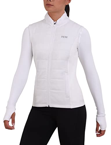 TCA Damen Excel Runner Leichte Laufweste mit Reißverschlusstaschen - Weiss, M