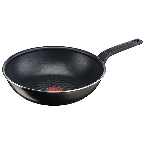 Tefal Easy Cook & Clean Wokpfanne 28 cm, Antihaftbeschichtung, Thermo-Signal Temperaturindikator, Schwarz, B5551933