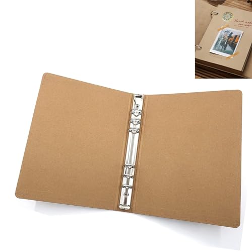 A5 Ringbuch, Ringordner, Ringbuch A5 Nachfüllbar Kraftpapier,Ringbuch Ordner A5 mit 6 Ringe zum Hinzufügen Broschüren-Cover Papiere Lose Blätter für Schule & Büro