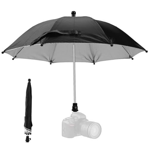 Kamera Schirm Blitzschuh, Wasserdicht Kamera-Regenschirm DSLR-Kamera Sonnenschutz Regenschutz Schutz für Canon Rebel T8i, T7, T7i, T6i, T6, SL3, SL2, EOS 90D, 80D, 2000D, 5DM4, Nikon Z9