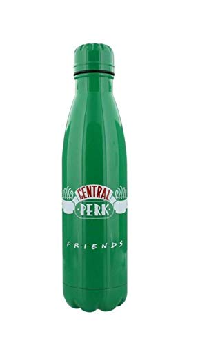 Friends Trinkflasche Central Perk grün, bedruckt, aus Edelstahl, Fassungsvermögen ca. 500 ml..