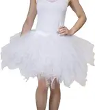 Dancina Damen Petticoat 50er Jahre Retro Tutu Tüllrock Normale und Große Größen, Weiß, Gr. 42-46