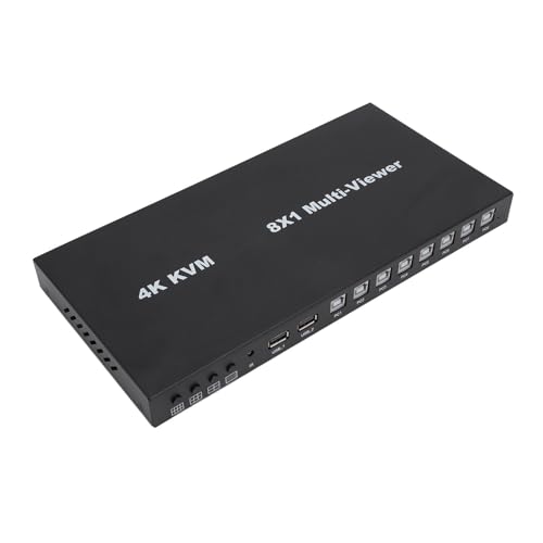 VBESTLIFE 4K HDMI Splitter 8 in 1 Out, 4K 30Hz Nahtloser KVM Switch 8x1 Multiviewer für Projektor, HDTV (EU-Stecker)