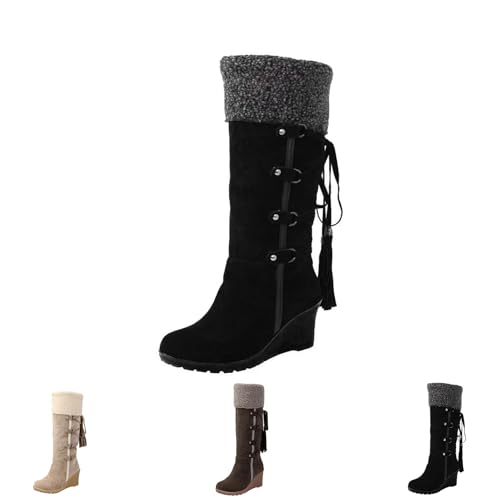 meine bestellungen anzeigen Casual Langschaft Boots Winterschuhe Winterstiefel Damen Bequem Runde Zehe Flach Stiefeletten Damen same day lieferung produkte 1 cent artikel