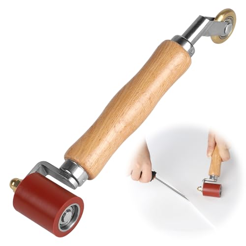 DBREAKS Silikon Andrückrolle & Messing Andrückrolle, 2 IN 1 Andrückwalze Rollen, Roofing PVC Schweißwerkzeug Gummiwalze, Handdruck Roller, Nahtroller, für Kantenumleimer Seam