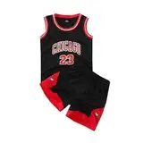 FASIOHDIO Basketball Trikot Kinder 2 Stücke,Basketball Kinder Trikot and Shorts, Jungen Trikot Basketball Kinder,Basketball Trikot Set für 4-14 Kinder,Basketball Trikot Kinder (Black, 10-12 years/XL)