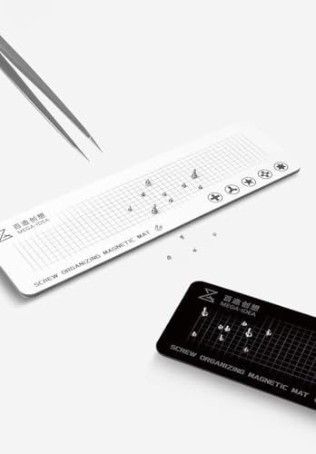 AtEaze Doppelseitige Magnetische Matte zur Organisation von Schrauben und Kleinteilen | Magnetische Unterlage zum Sortieren von Bits, Schrauben und Ersatzteilen für Handy, Uhr und Elektro Reparatur
