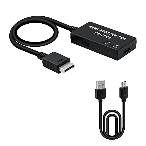 Mcbazel PS1/PS2 HDTV HDMI Adapter Unterstützung 4:3/16:9 Bildschirmverhältnis 480p/720p HDMI Konverter für PS1/PS2