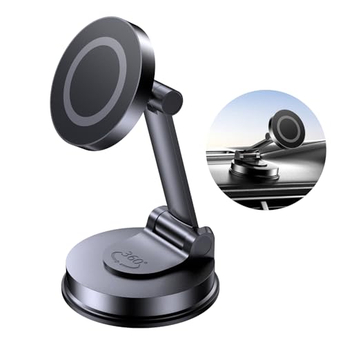 Tophot Handyhalterung Auto Magnet – Magnetische Handyhalterung für Armaturenbrett, Stabile Metallkonstruktion, 360° Drehbar, Starker Kleber, Kompatibel mit iPhone Samsung Pixel