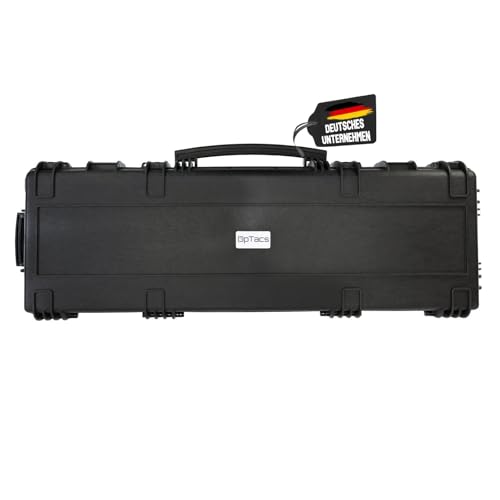 OpTacs Waffenkoffer für Langwaffen - Large 118,9x40,5x16,0cm schwarz Schaumstoffpolsterung Koffer Gewehrkoffer Rifle Case für Airsoft Gewehr Waffe Jagd