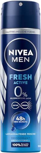 NIVEA MEN Fresh Active Deo Spray, Deodorant mit einzigartiger INFINIFRESH Formel und Meeresextrakten, Deo ohne Aluminium (ACH) für 48h Schutz (150 ml)