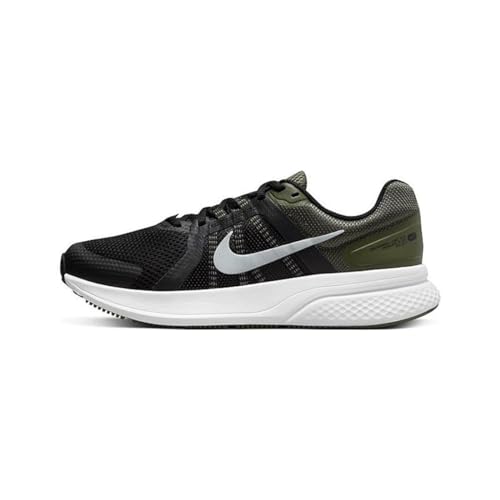 Nike Herren Run Swift 2 Sneaker, Black Lt Smoke Grey Cargo Khaki Weiß, 41 EU