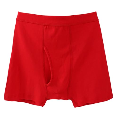Herren Unterwäsche Größe 9 Lockerem offenem Schnitt Warme(Rot,3XL)