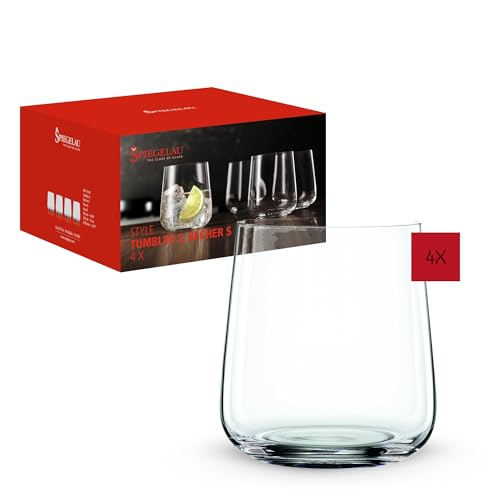 Spiegelau Gläser Set 340 ml, 4 Stück, Style, 4670184, Trinkgläser aus Kristallglas, Wassergläser spülmaschinenfest